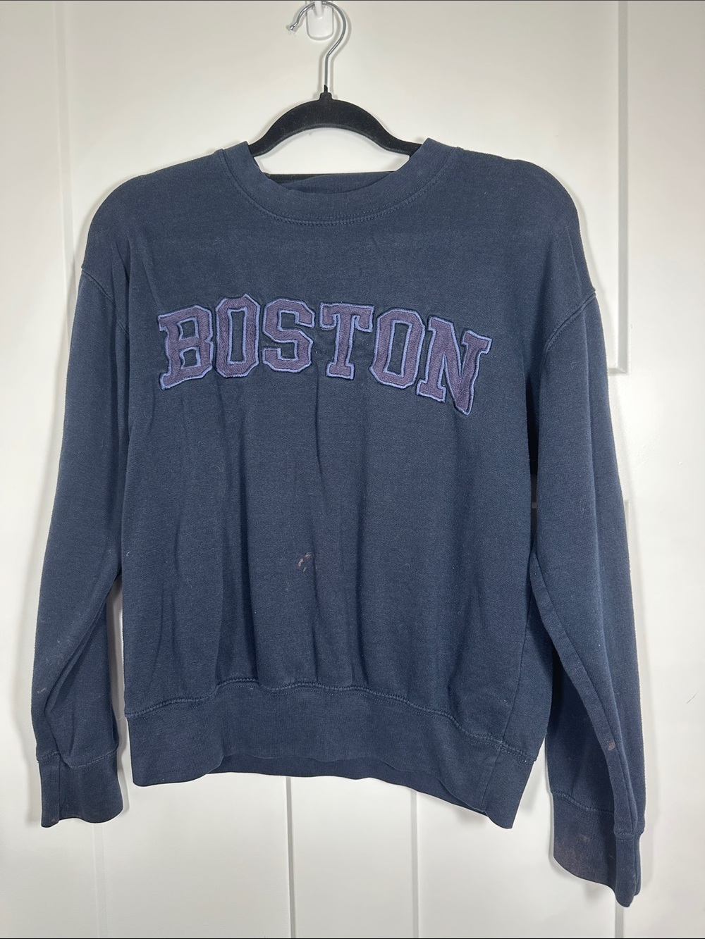 Navy 'Boston' Crewneck Sweatshirt